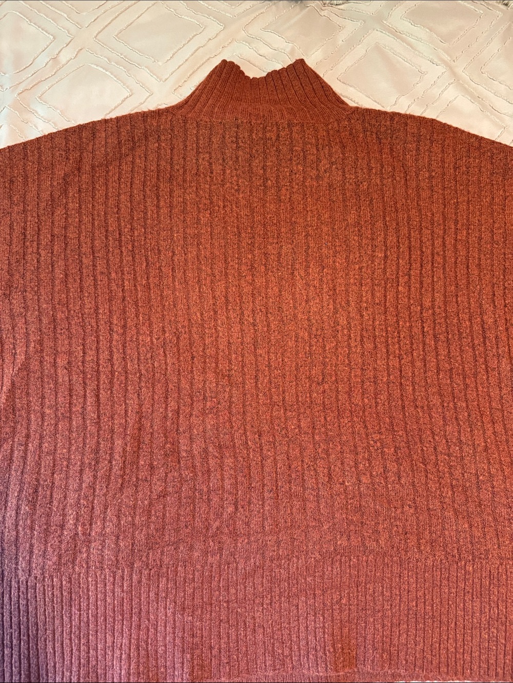 LOFT Cozy Mock Neck Ribbed Sweater - Peach and Rust - bundle of 2 sweaters - XS - Picture 9 of 10
